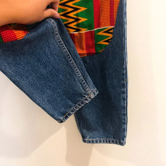 VINTAGE Texwood Patchwork Straight Leg Denim Jeans - Picture 2 of 11